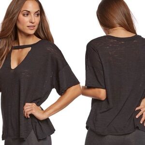 Free People We the Free Jordan Burnout Tee Shirt Oversized Boho V Neck Concert